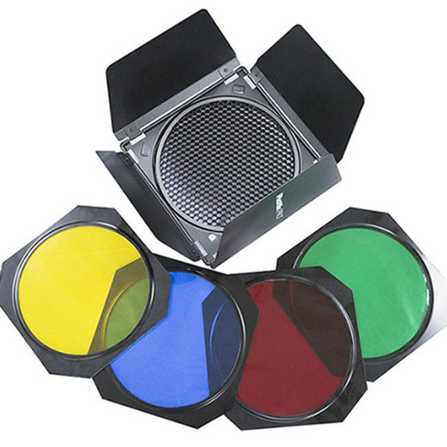 Рассеивающая решетка Phottix 7&quot;со шторками и цветными фильтрами