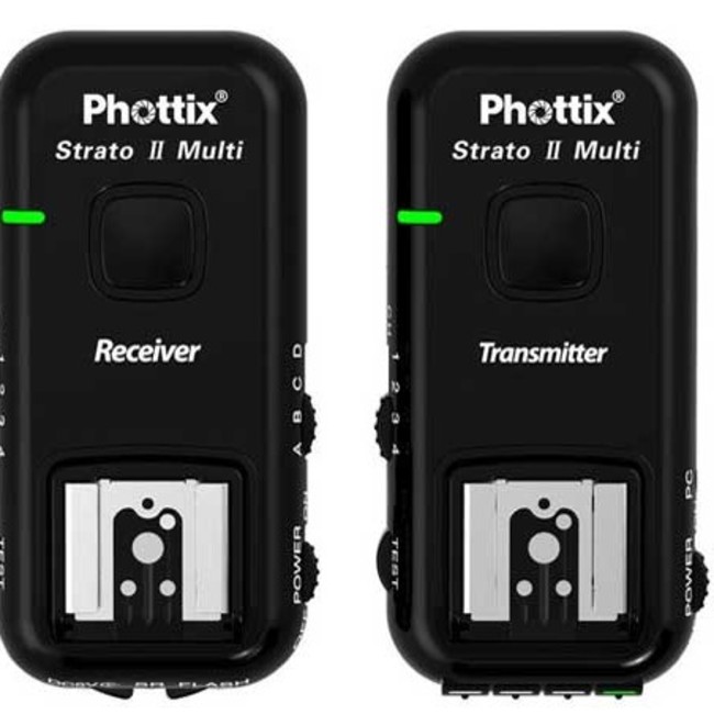 Приемник/передатчик Phottix Strato II 2.4 GHz для многоканального управления вспышкой 5 в 1 для Nikon (с кабелями)
