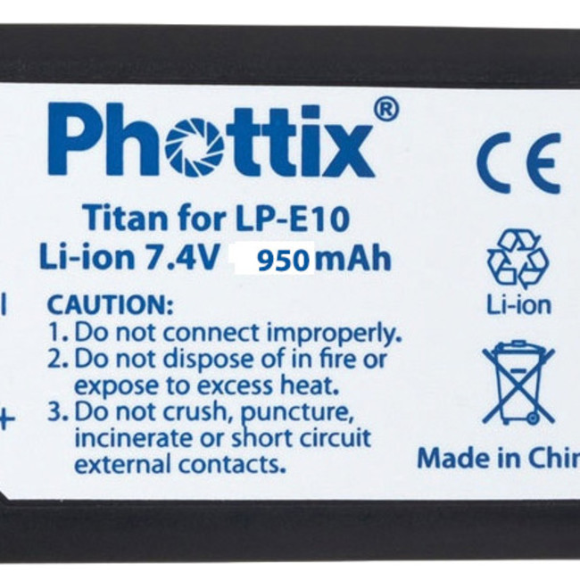 Аккумулятор Phottix LP-E10 для Canon EOS 1100D